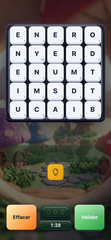 WordFlow in-game word board