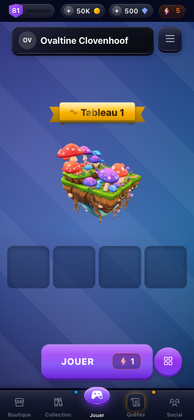 WordFlow campaign lobby screen