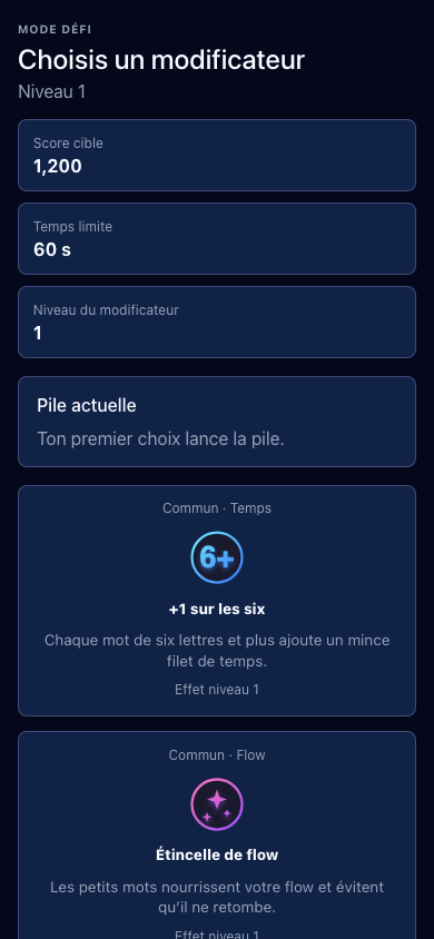 WordFlow Modifier Climb modifier draft